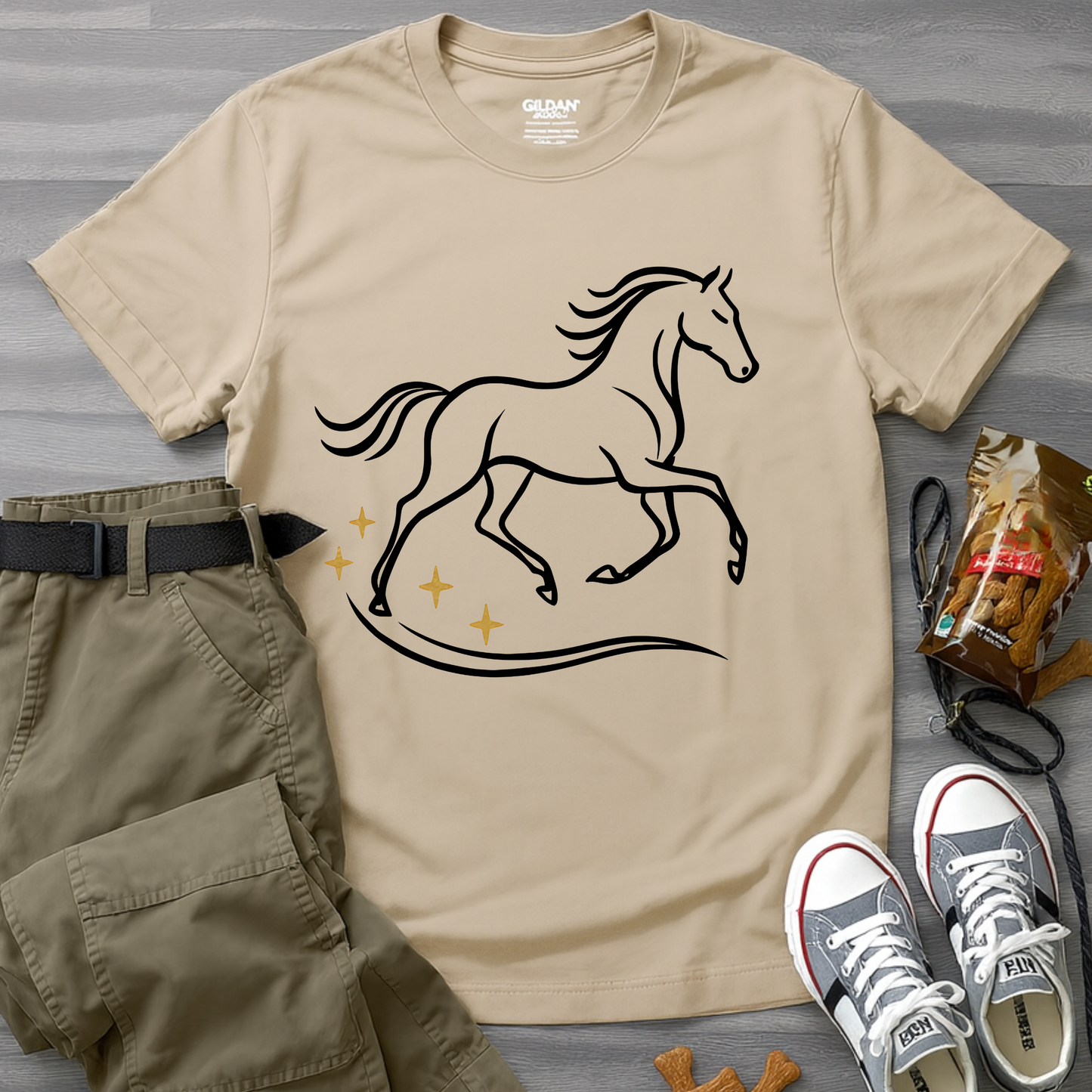 Minimalist Galloping Horse T-Shirt