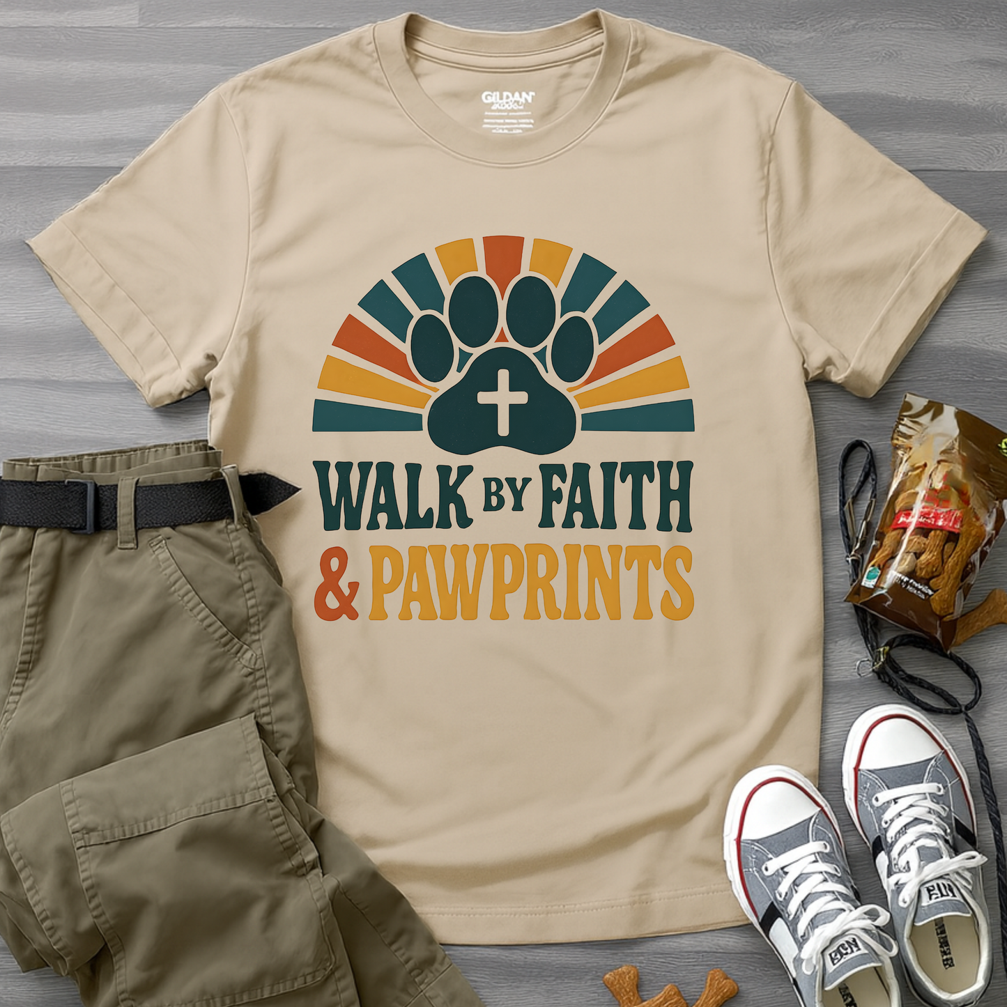 Walk By Faith & Pawprints T-Shirt