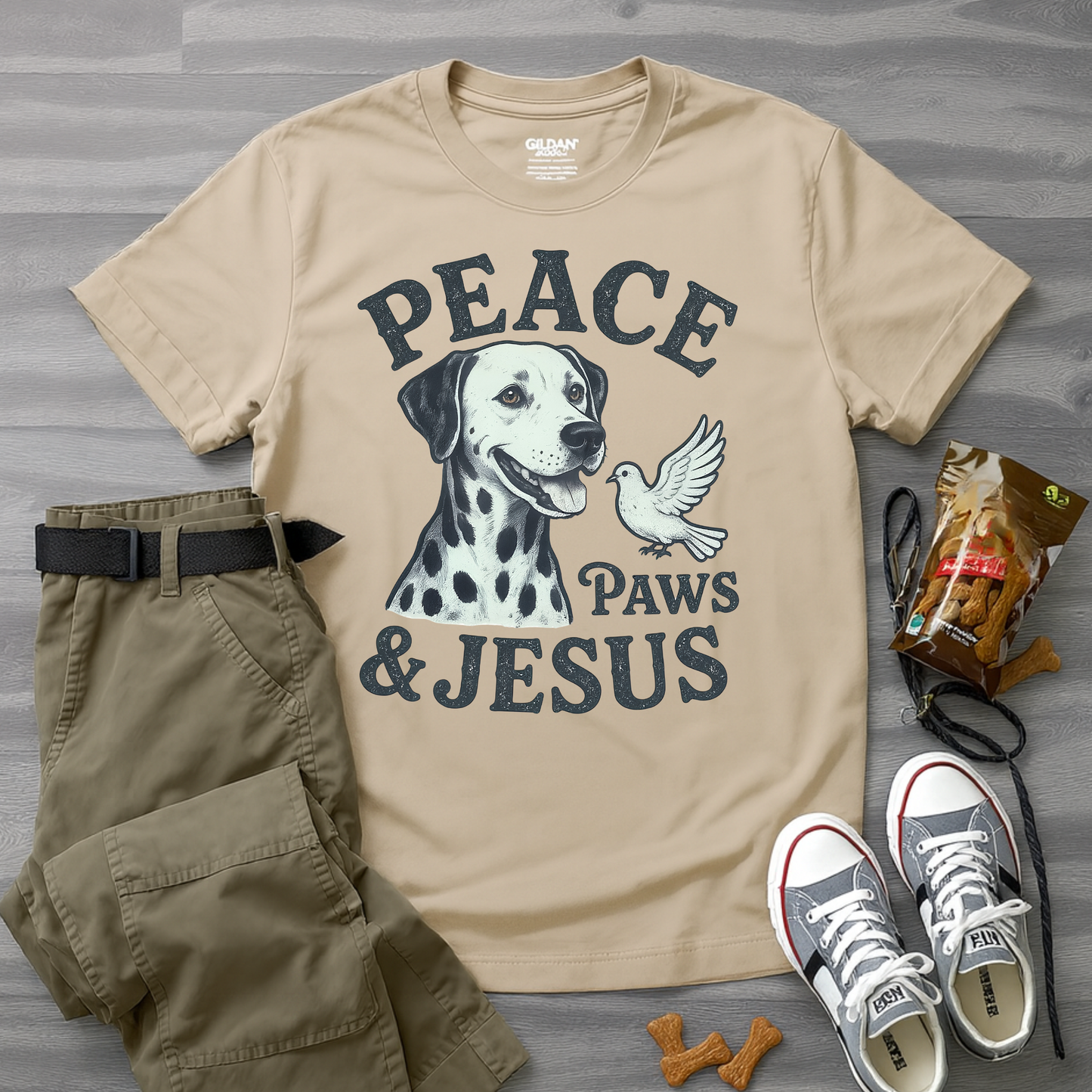 Peace Paws And Jesus T-Shirt