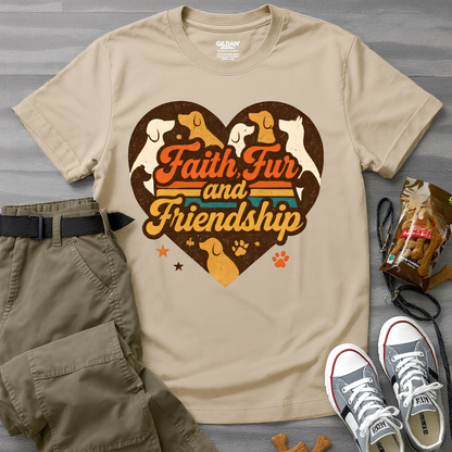 Faith Fur and Friendship Retro T-Shirt