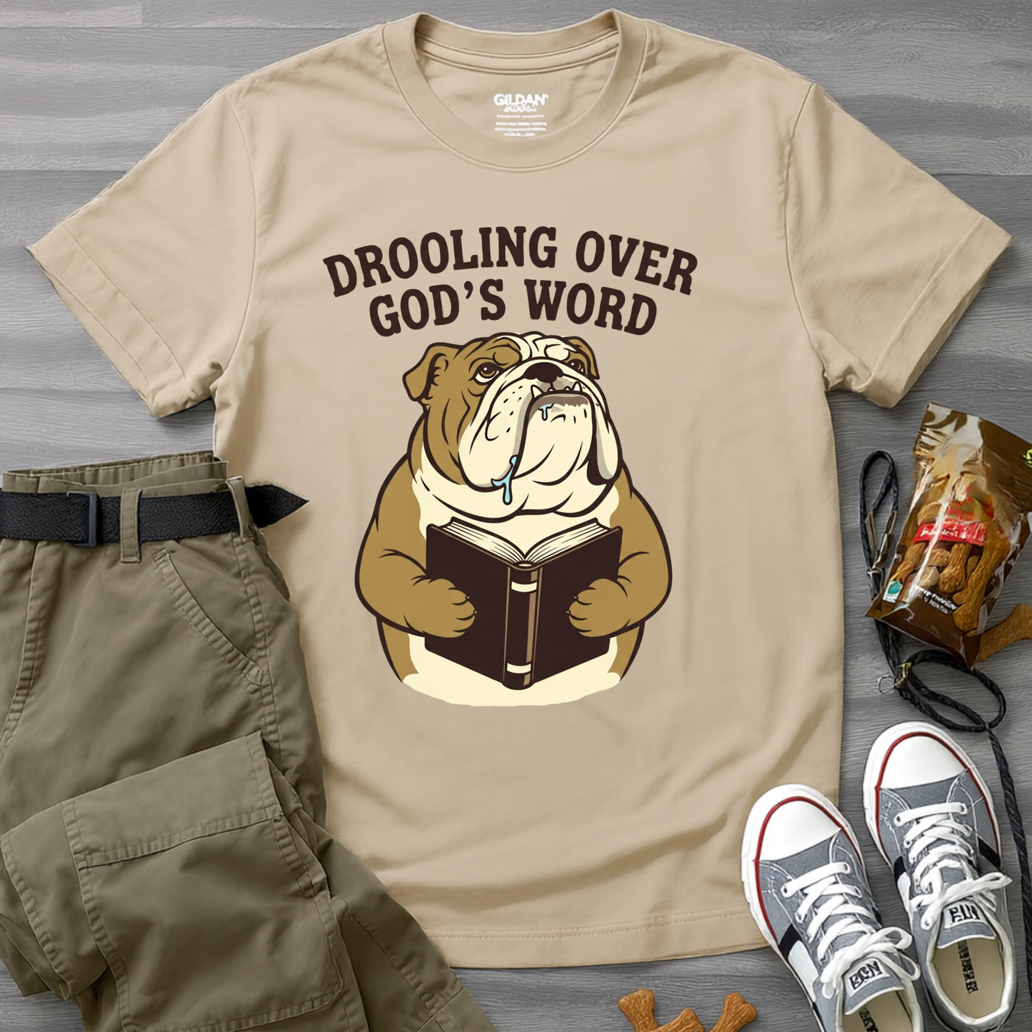 Drooling Over God’s Word Bulldog  T-Shirt