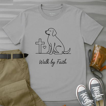 Walk By Faith Minimalist Dog T-Shirt