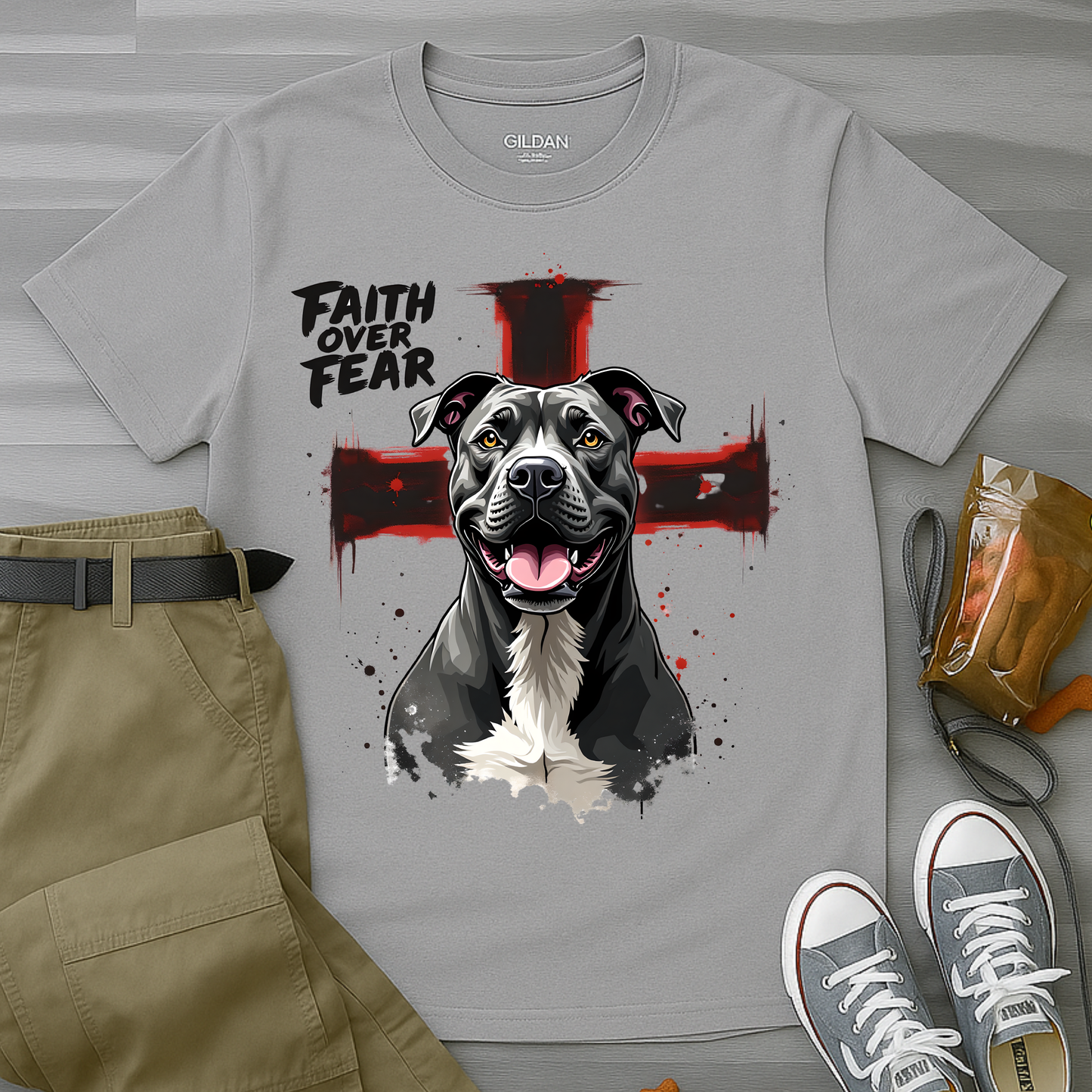 Faith Over Fear Pitbull T-Shirt