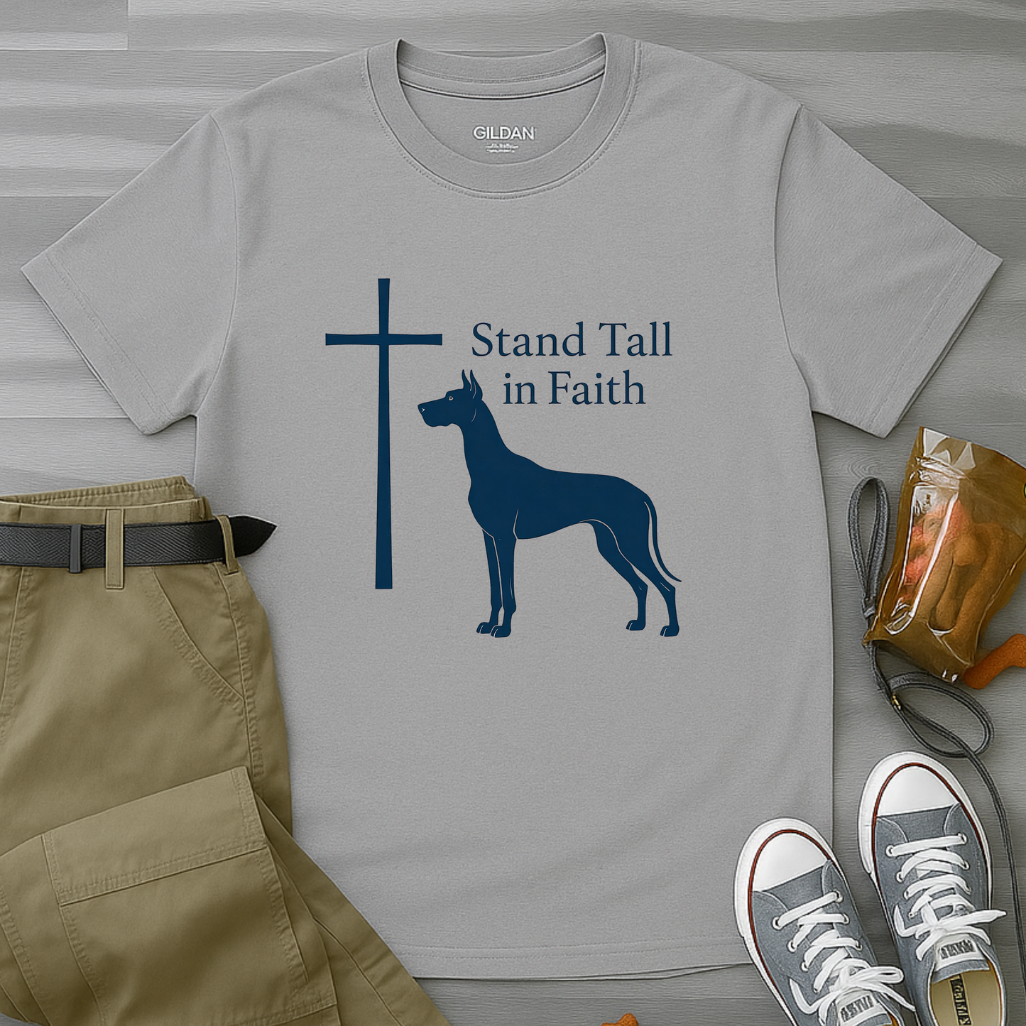 Stand Tall In Faith Great Dane T-Shirt