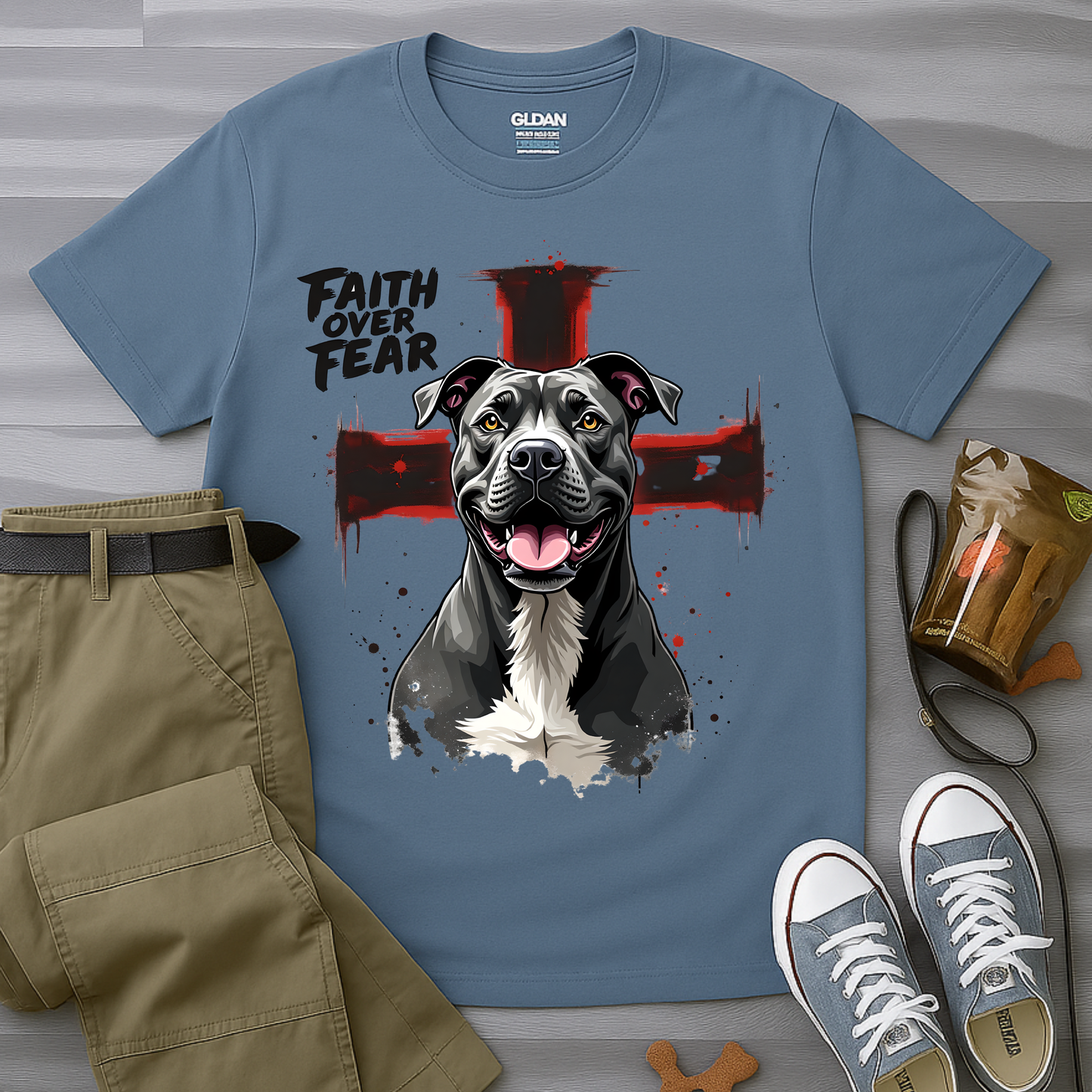 Faith Over Fear Pitbull T-Shirt