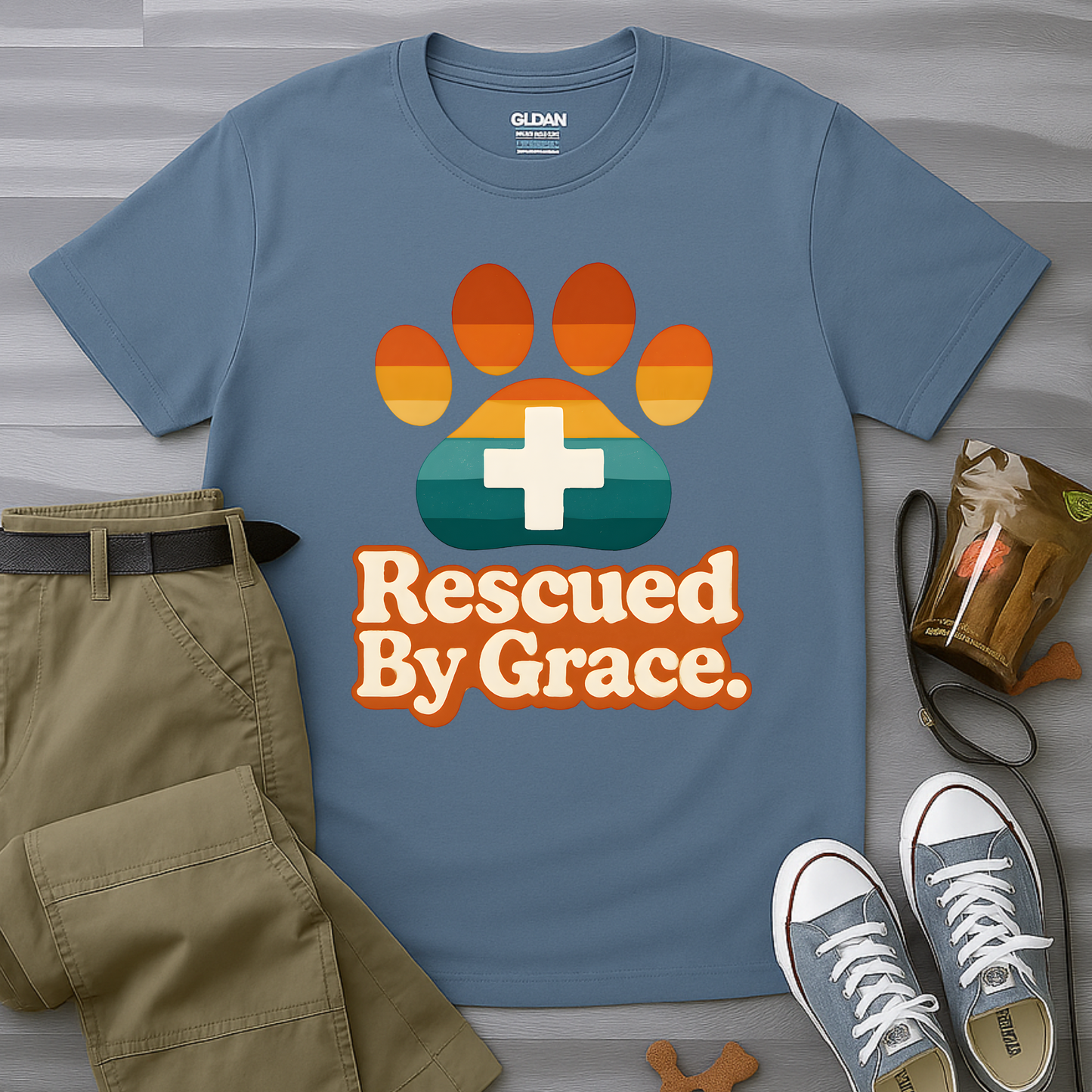 Rescued By Grace Retro T-Shirt