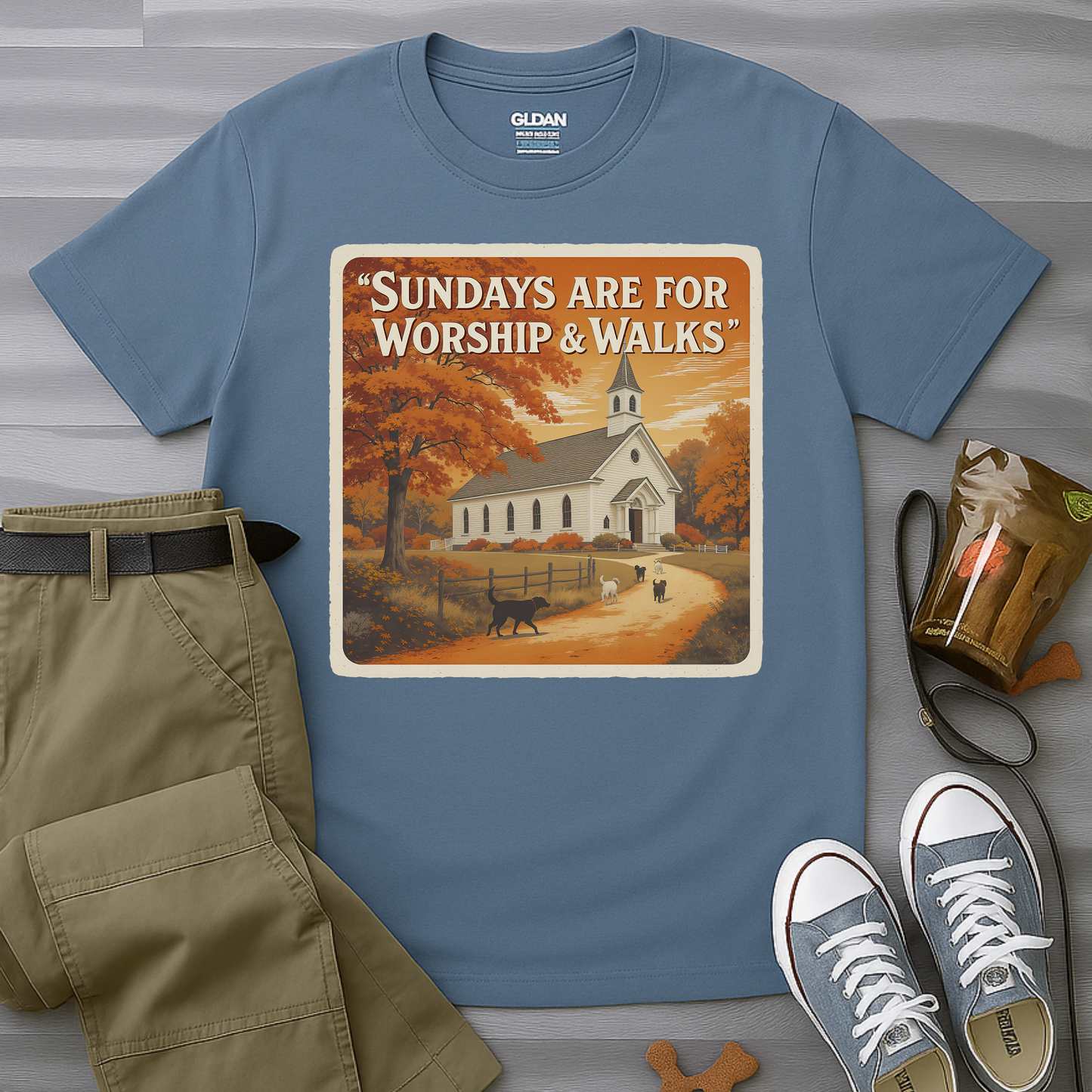 Sunday's Are For Worship and Walks T-Shirt