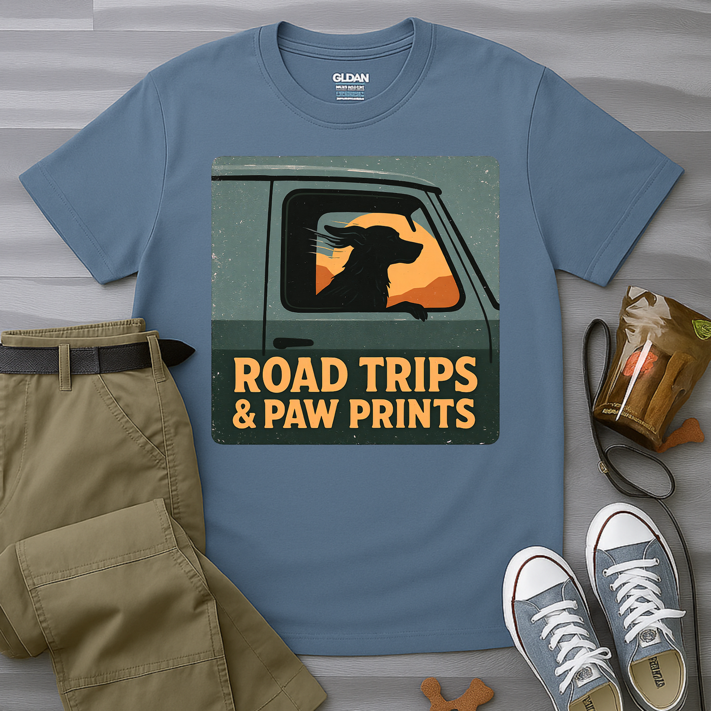 Road Trips And Paw Prints T-Shirt