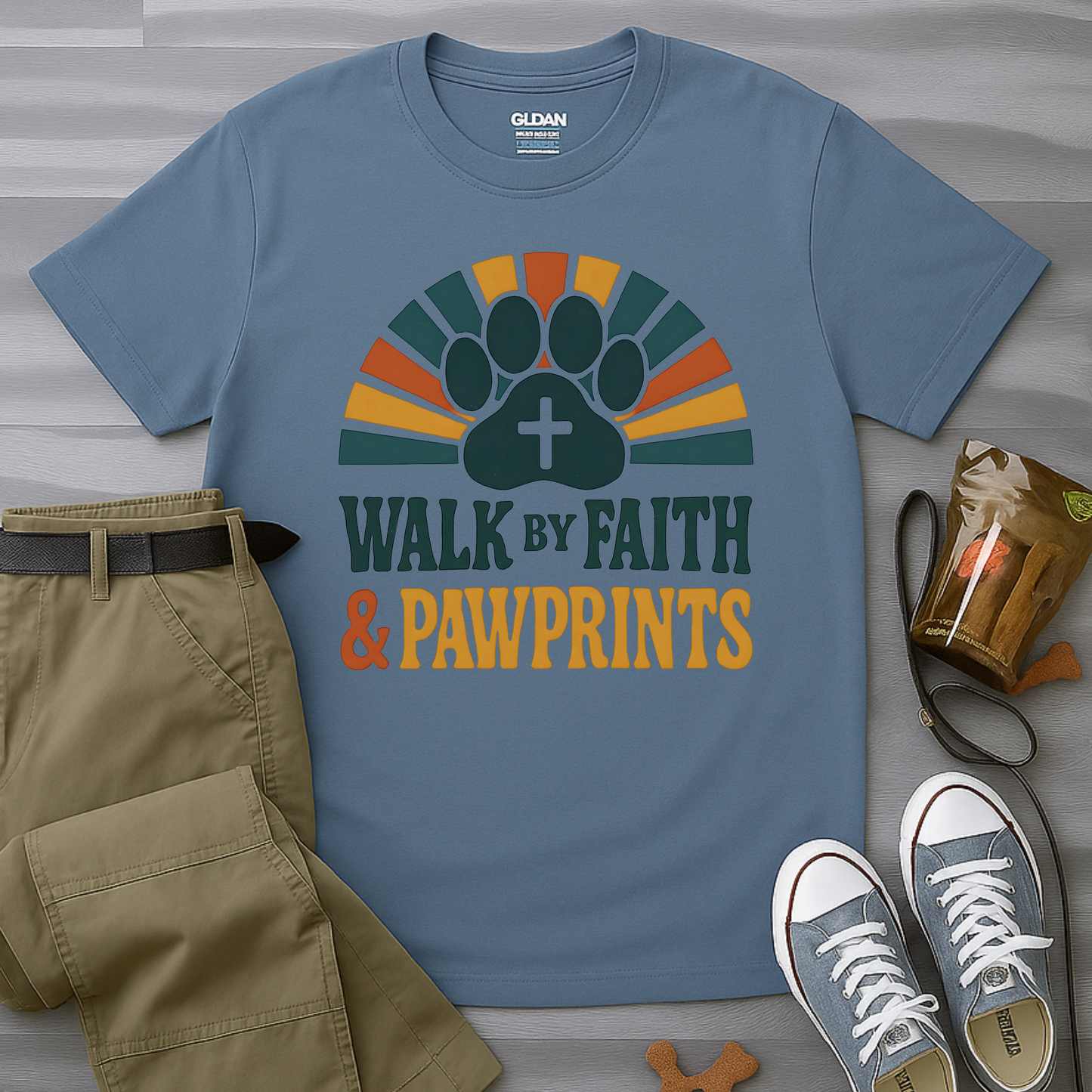 Walk By Faith & Pawprints T-Shirt