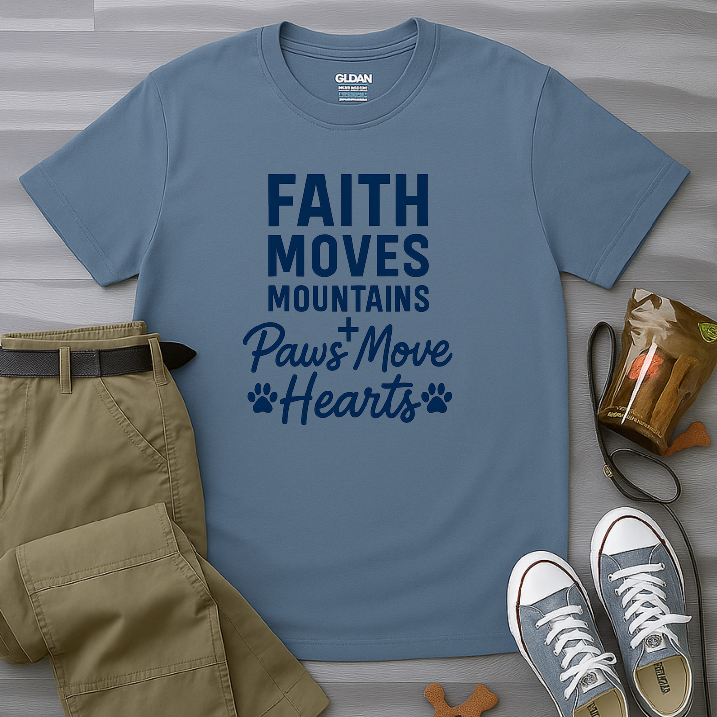 Faith Moves Mountains And Paws Moves Hearts T-Shirt