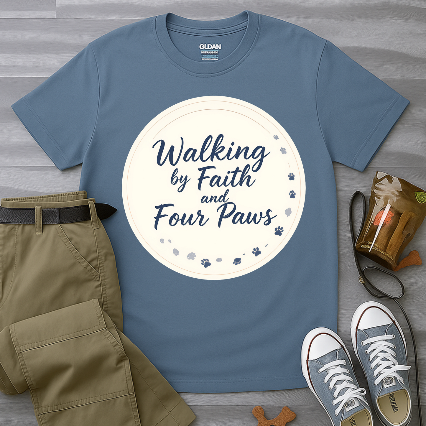 Walking By Faith And Four Paws T-Shirt