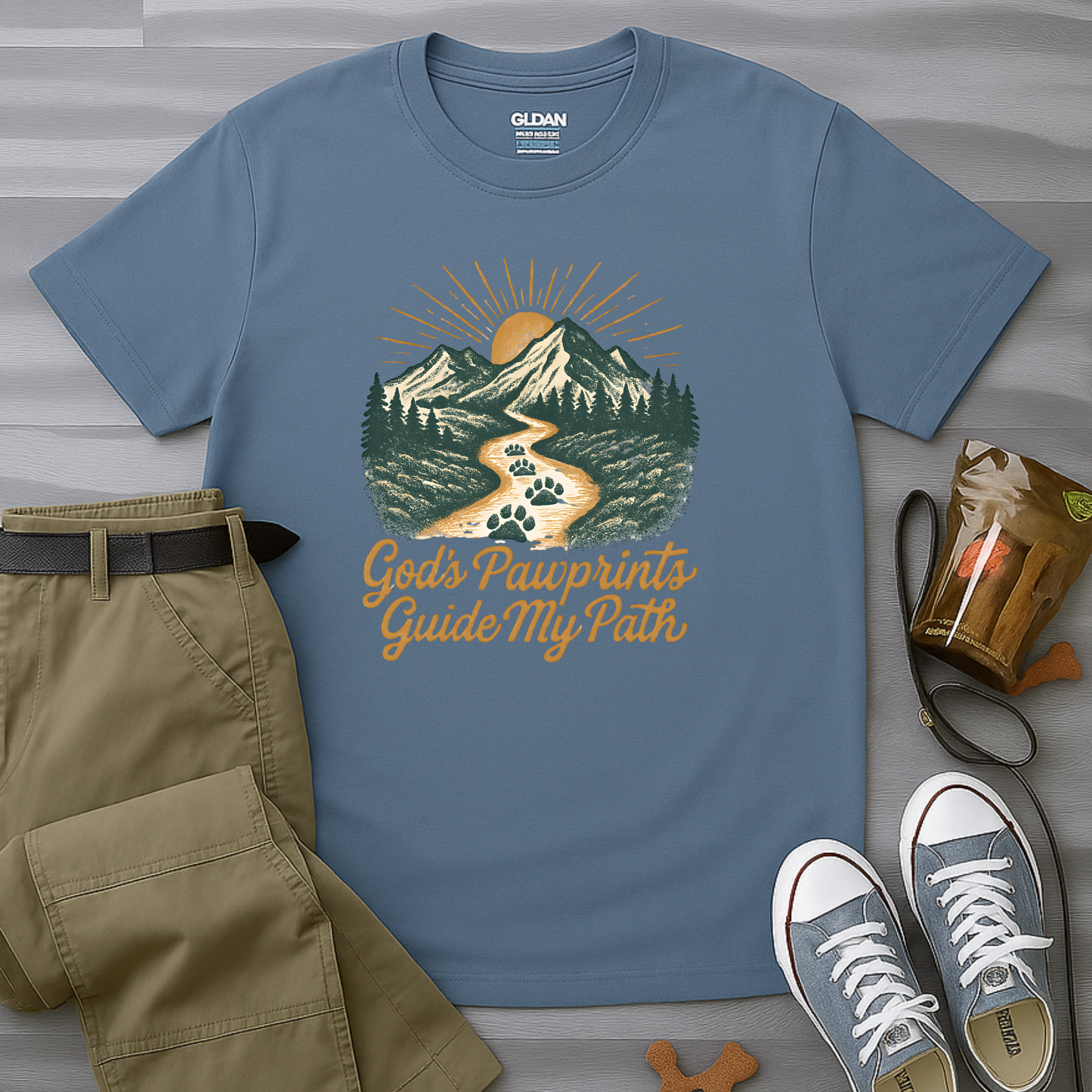 God's Pawprints Guide My Path T-Shirt