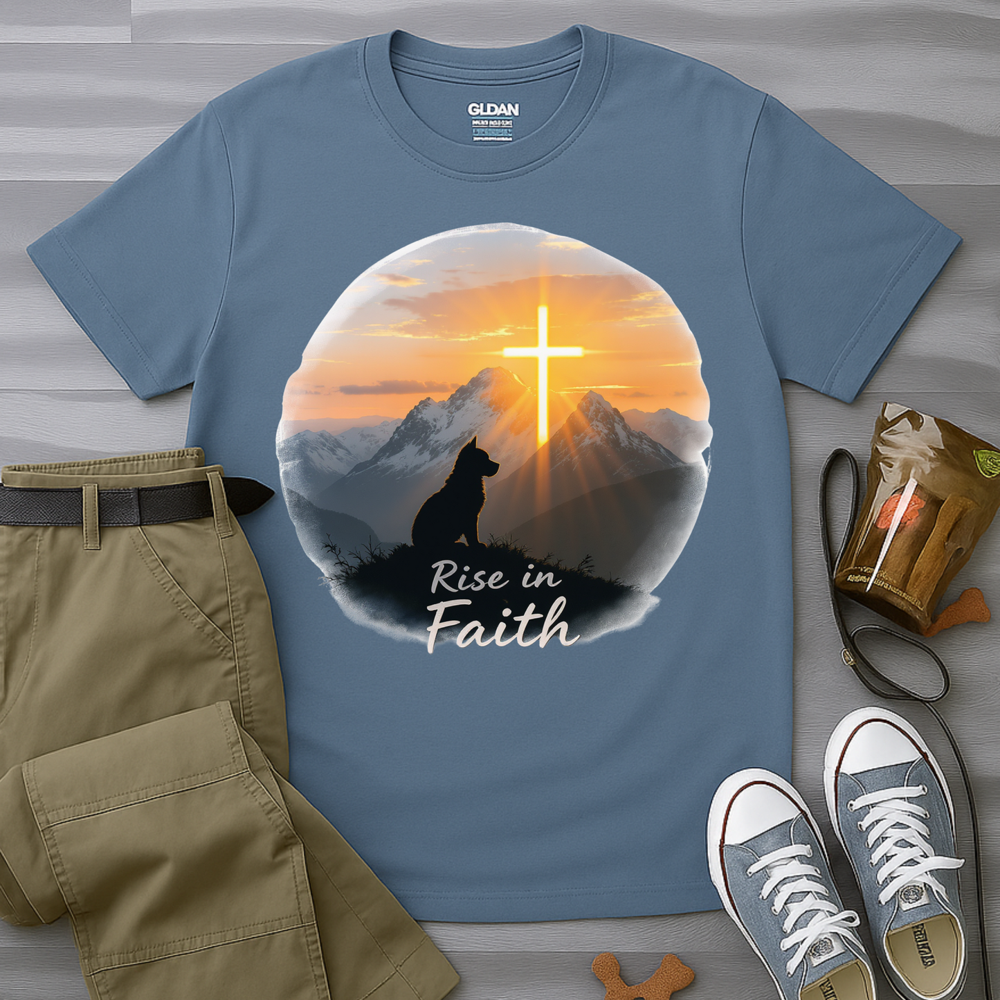 Rise in Faith Sunrise Dog T-Shirt
