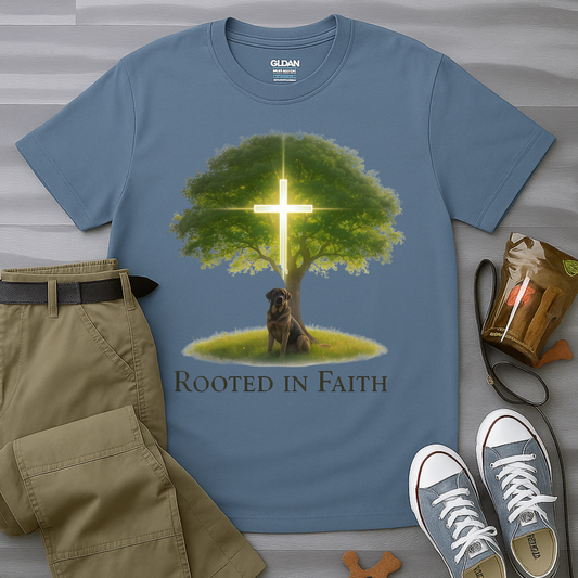 Rooted in Faith Tree Pup T-Shirt
