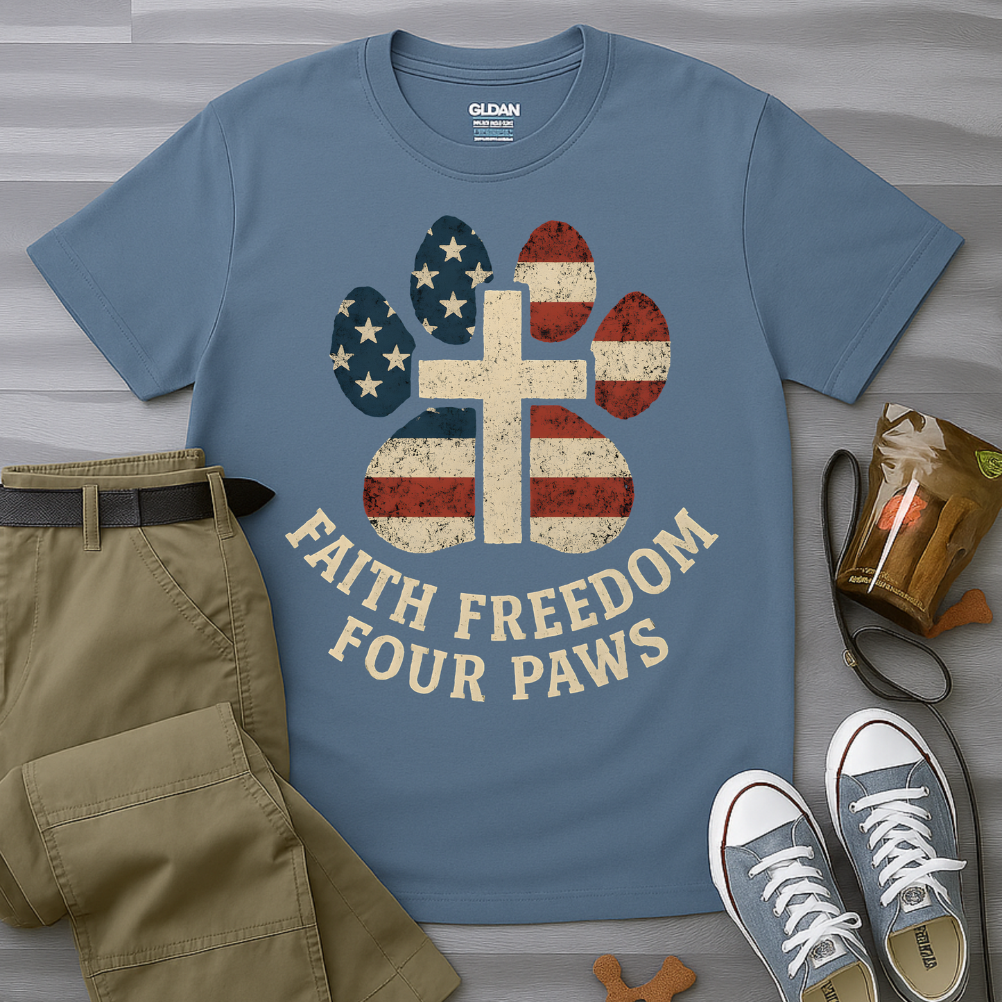 Faith Freedom And Four Paws T-Shirt