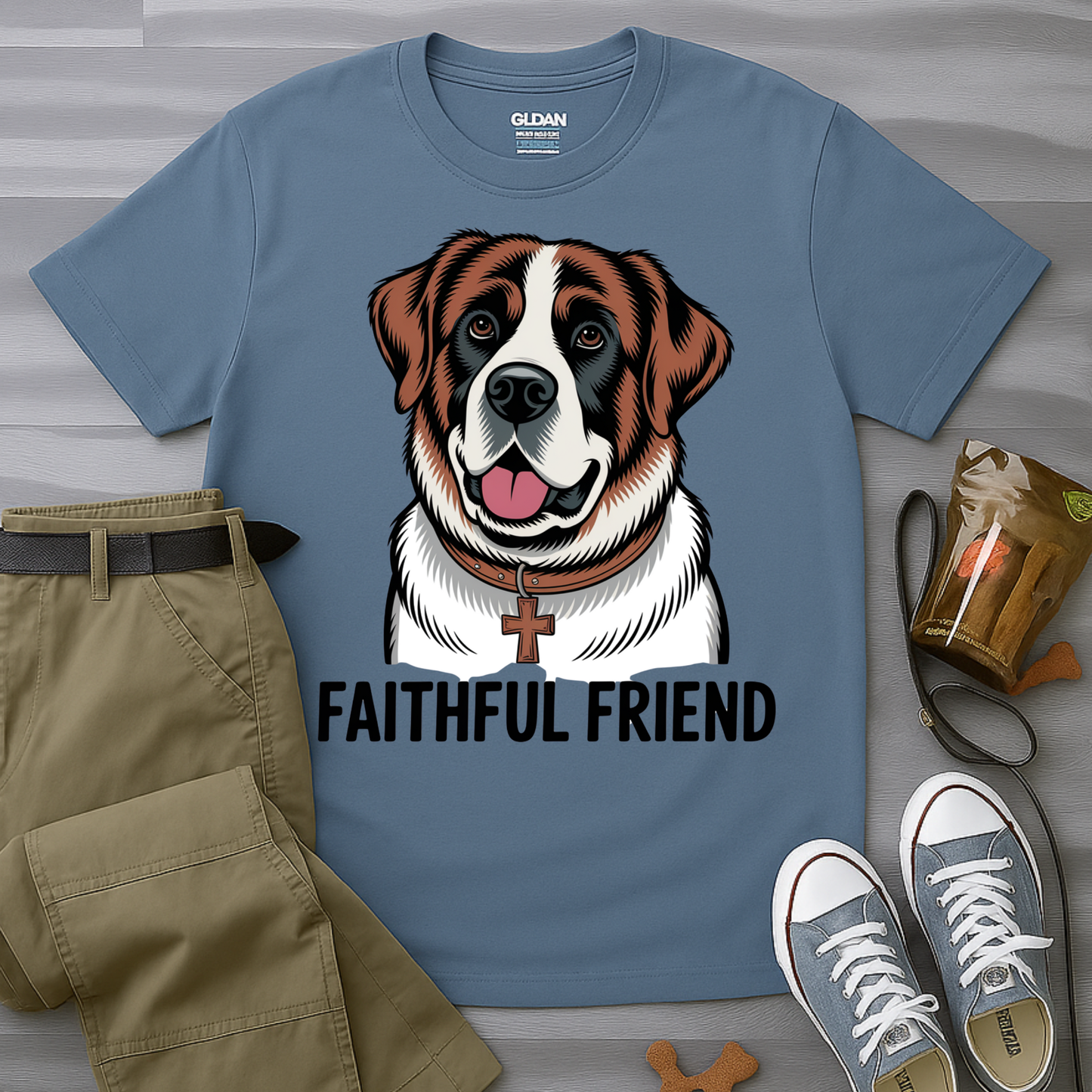 Saint Bernard Rescue Faith – 1950s Retro Dog T-Shirt