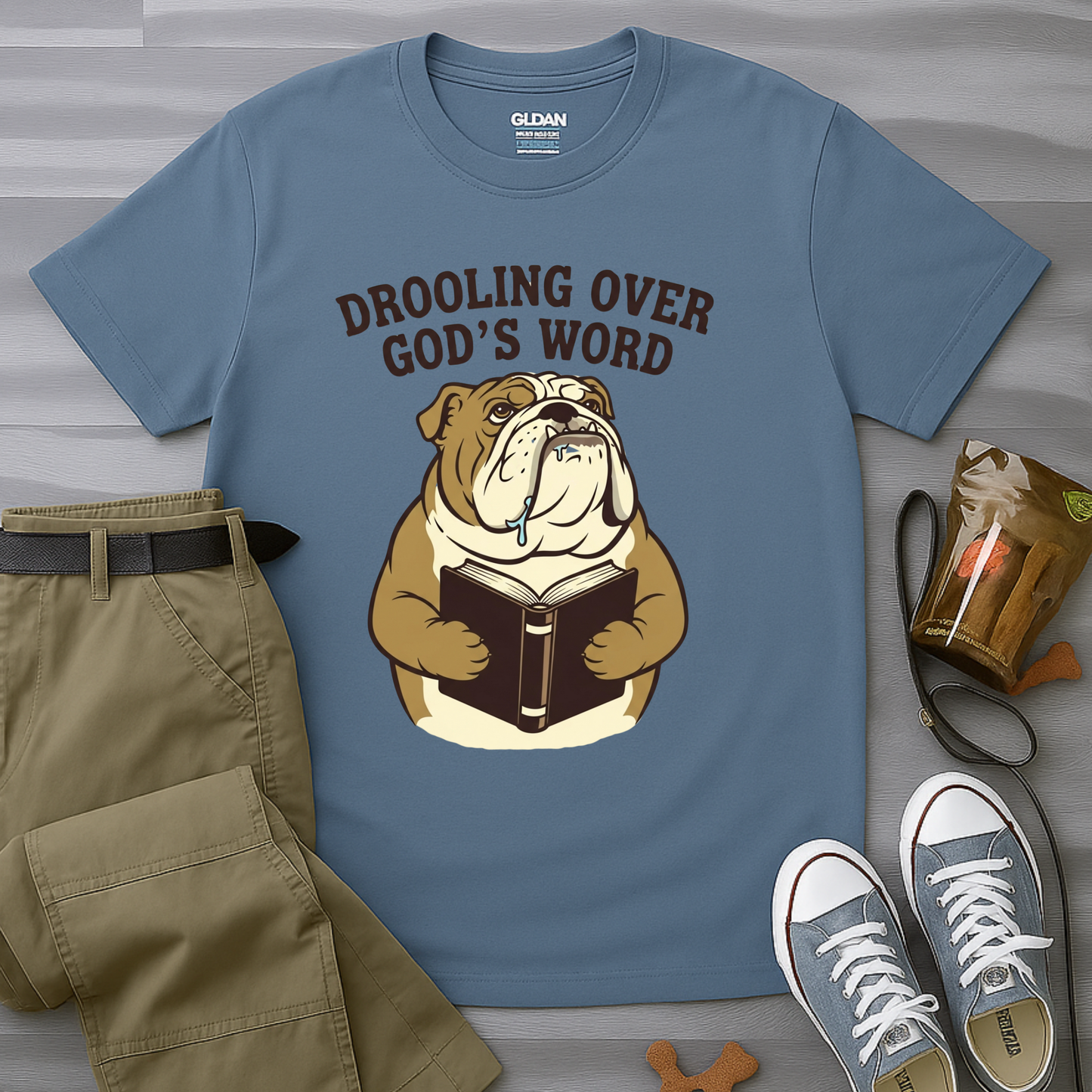 Drooling Over God’s Word Bulldog  T-Shirt