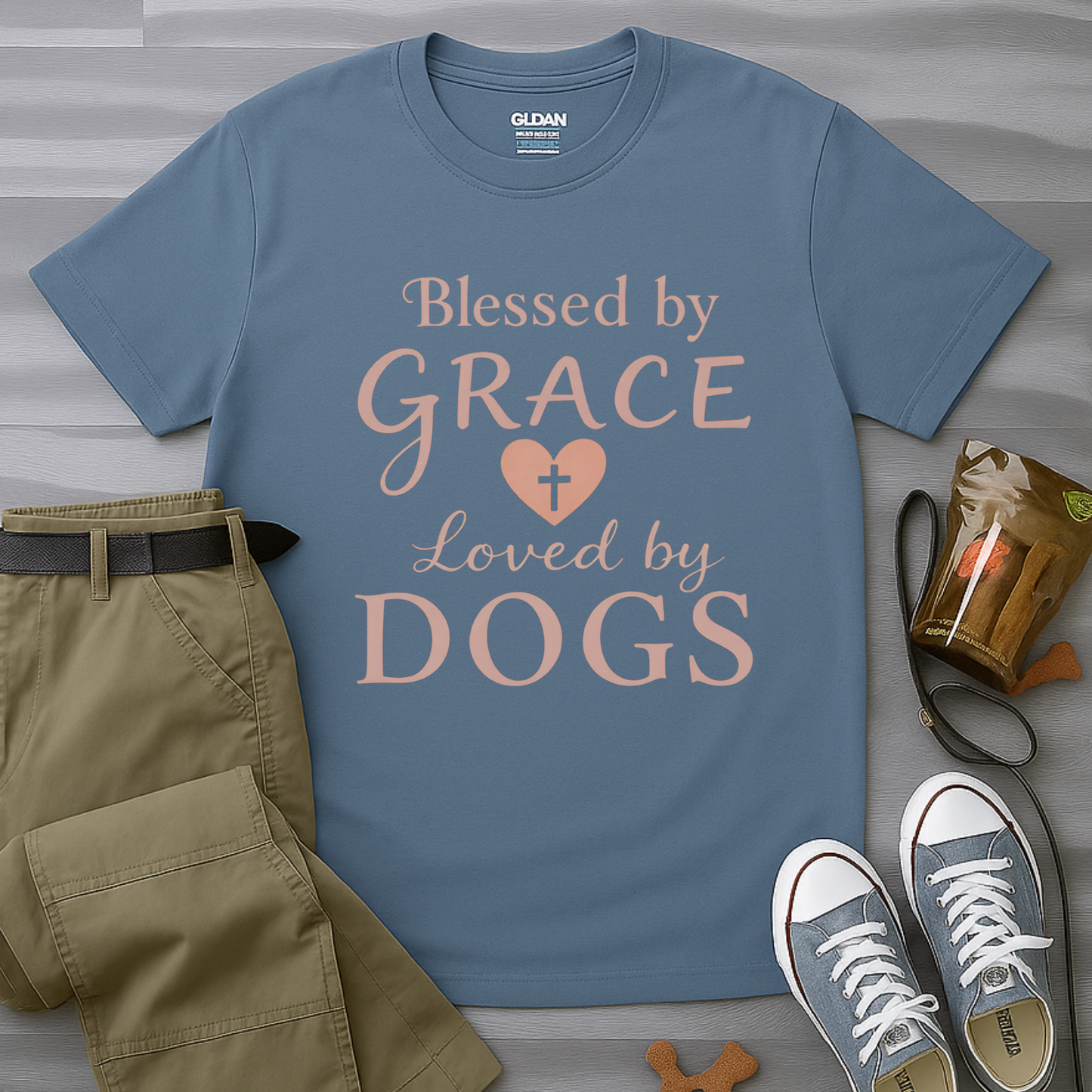Blessed By Grace Loved By Dogs T-Shirt