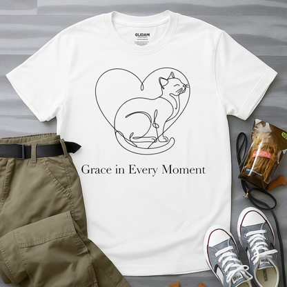 Grace In Every Moment Minimalist Cat T-Shirt