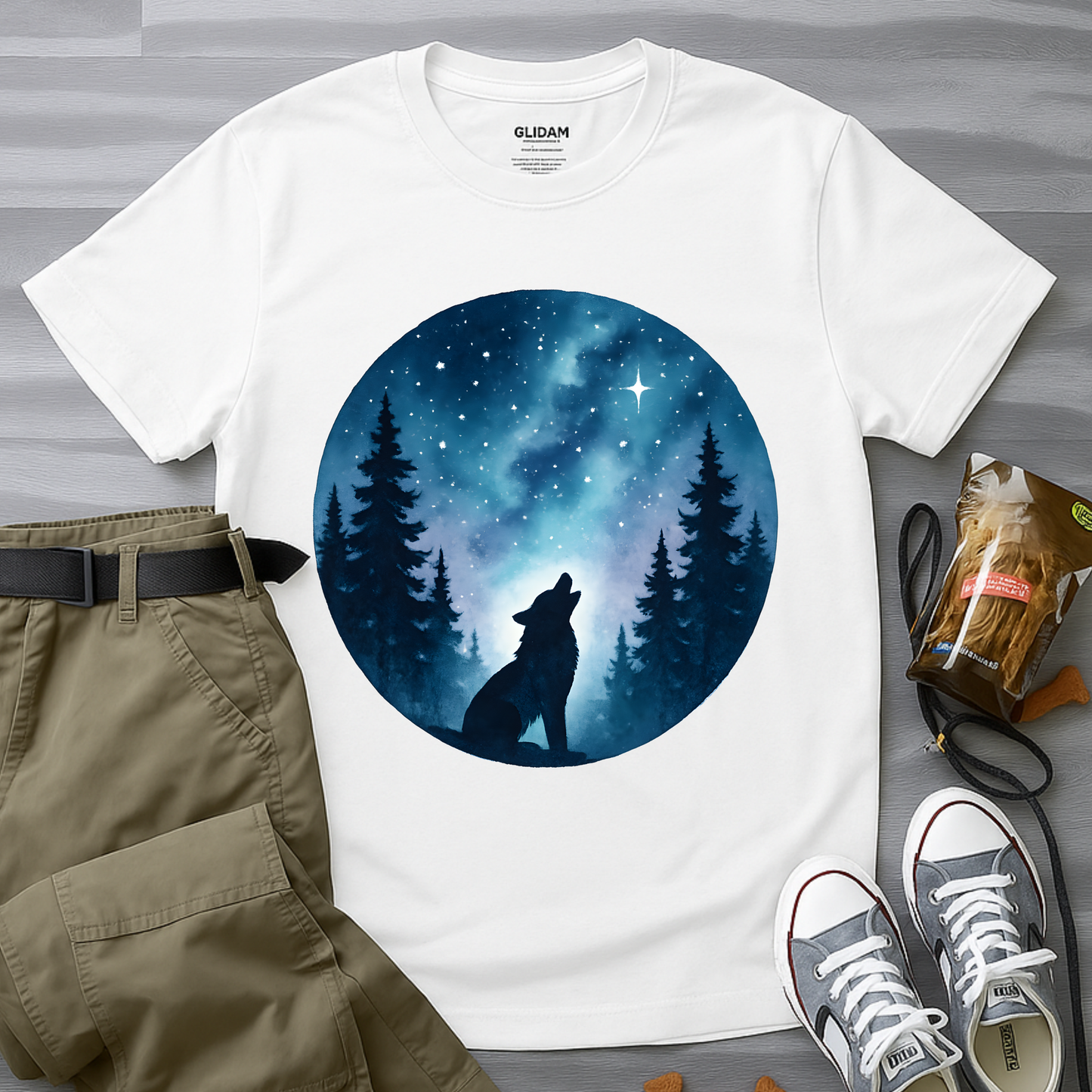 Howling Husky At The Stars T-Shirt