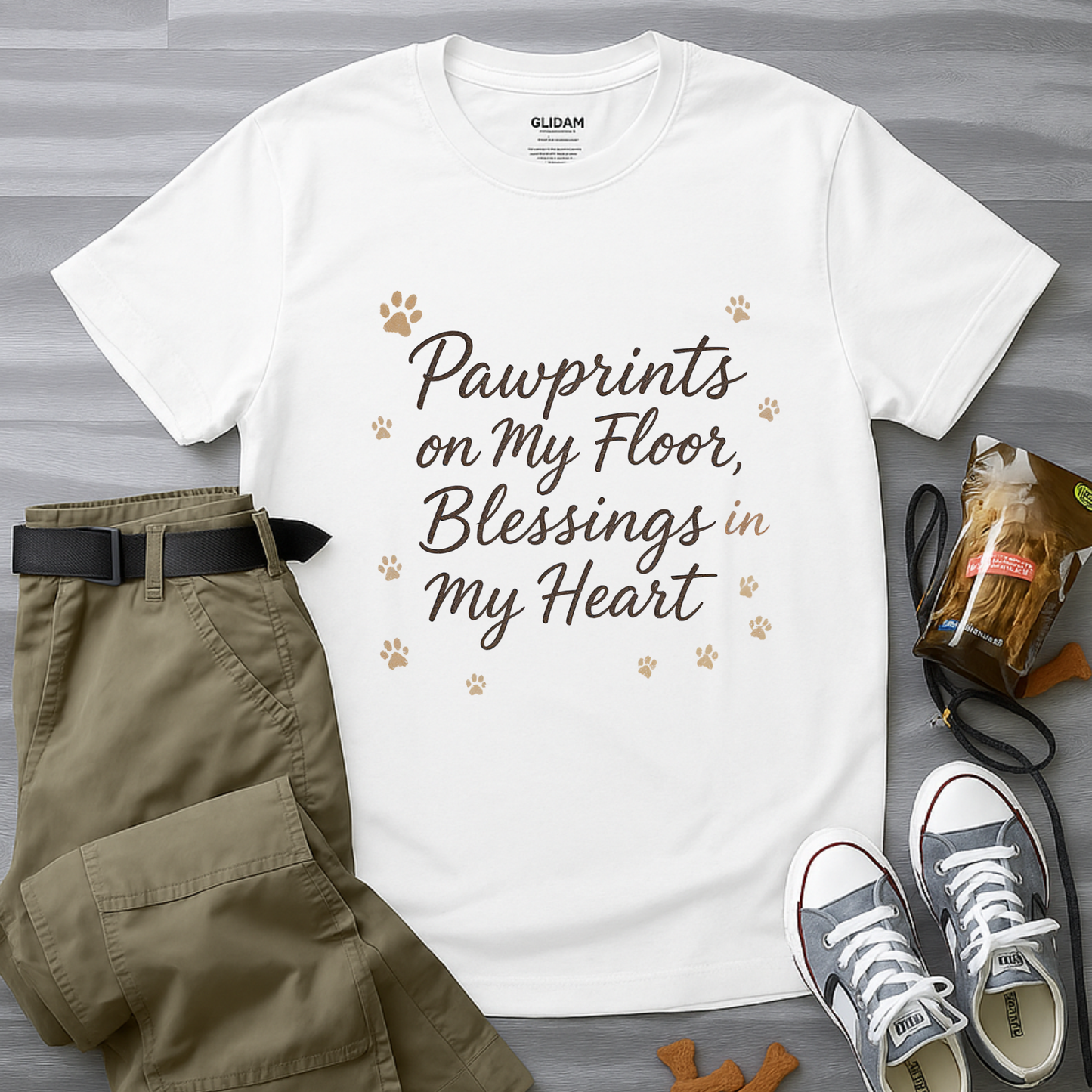 Pawprints On My Floor Blessings In My Heart T-Shirt