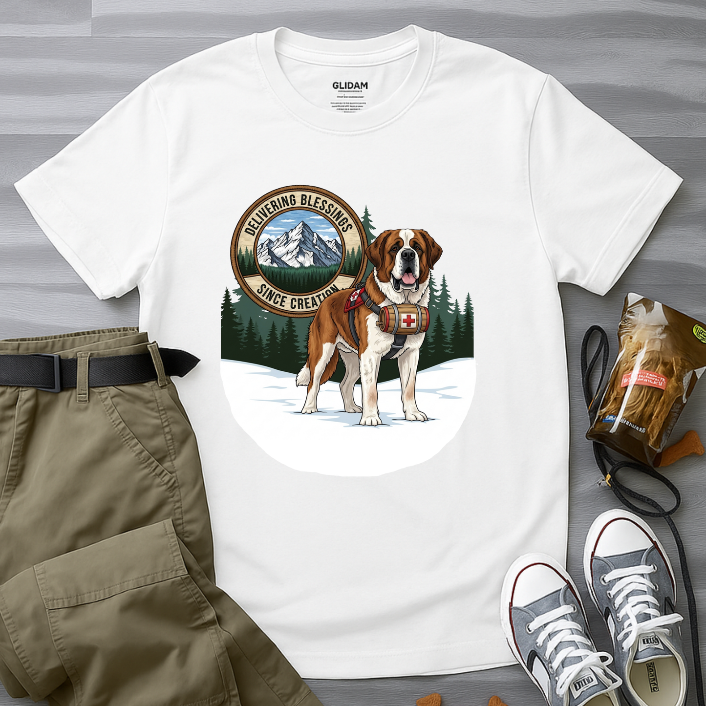 Delivering Blessings Since Creation, Saint Bernard T-Shirt