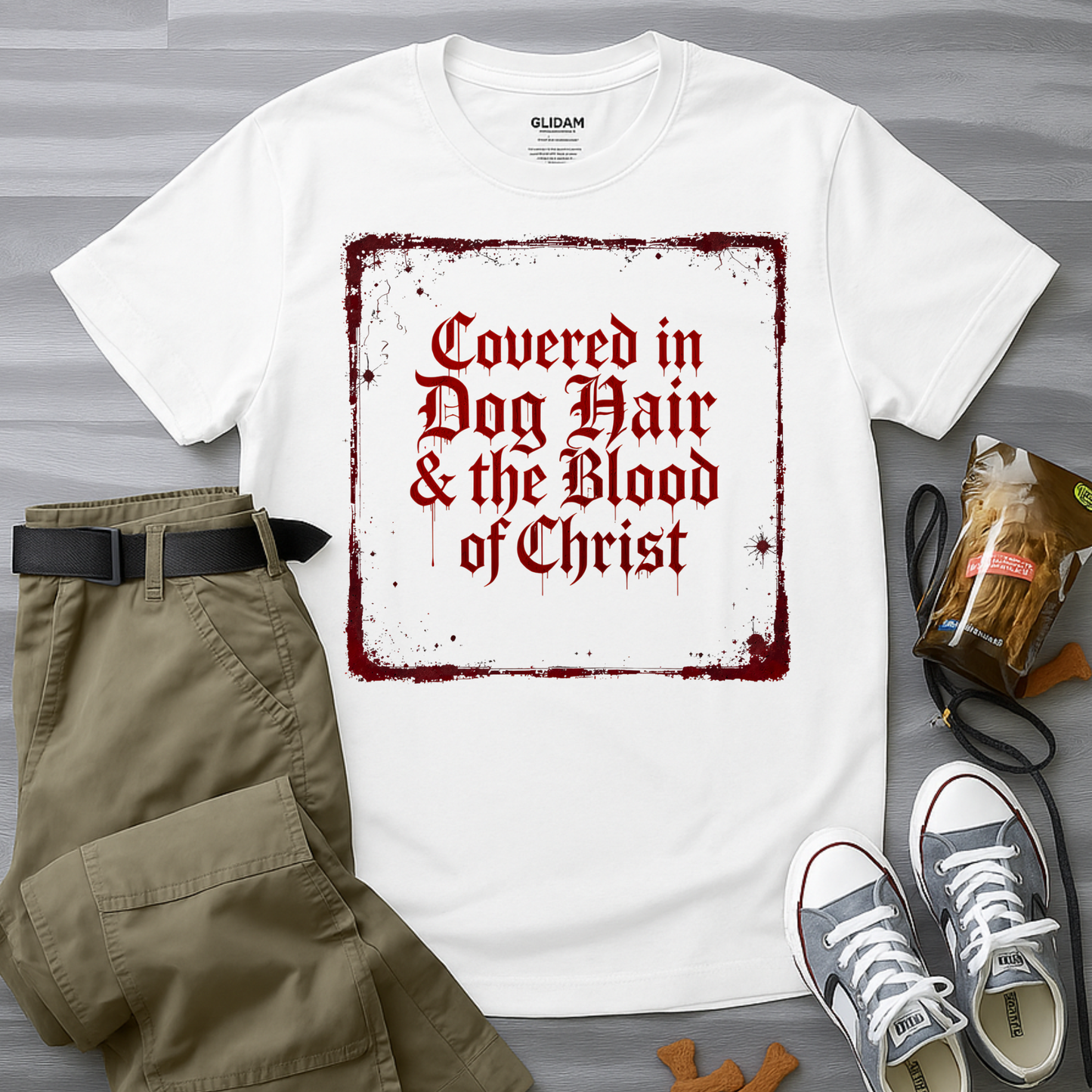 Covered In Dog Hair and The Blood of Christ T-Shirt
