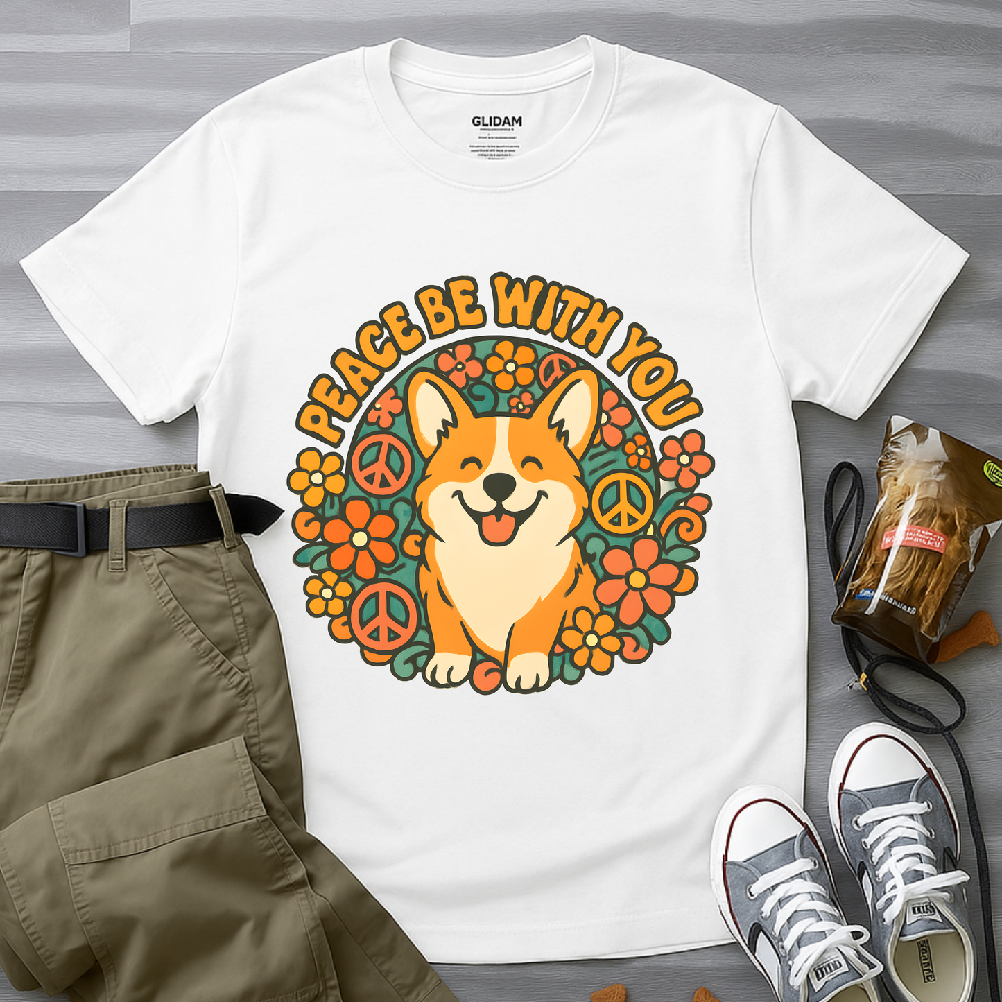 Peace Be With You Corgi T-Shirt