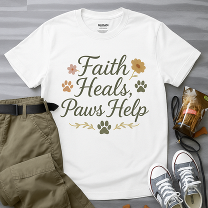 Faith Heals, Paws Help T-Shirt