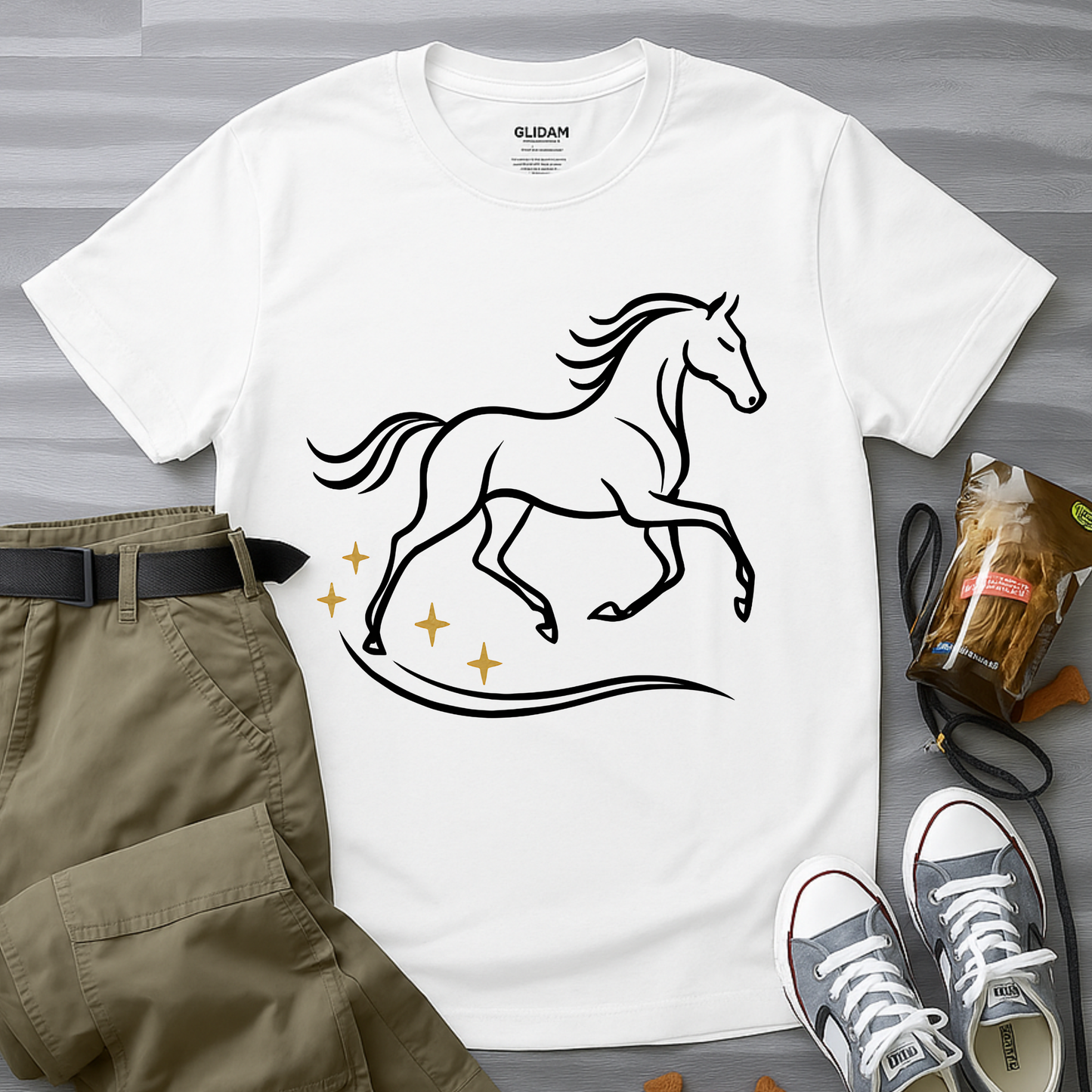 Minimalist Galloping Horse T-Shirt