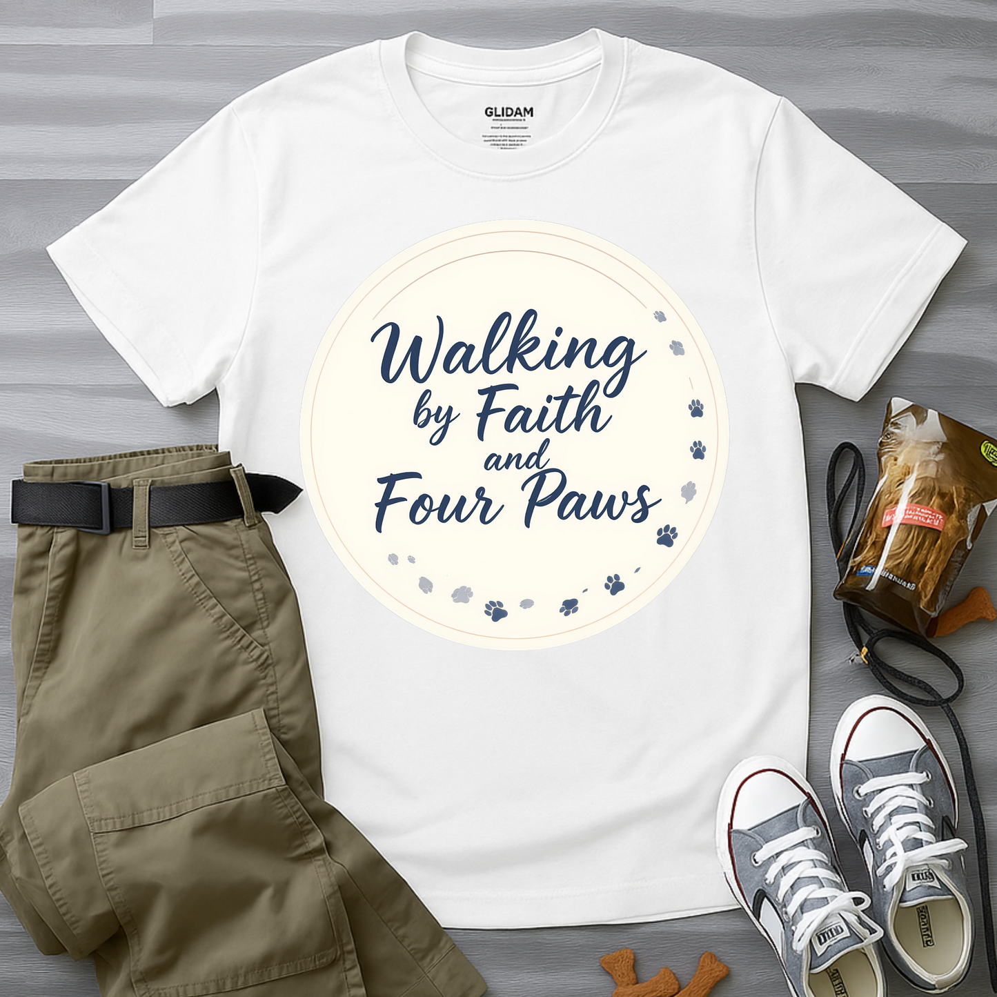 Walking By Faith And Four Paws T-Shirt