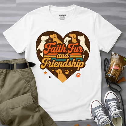 Faith Fur and Friendship Retro T-Shirt