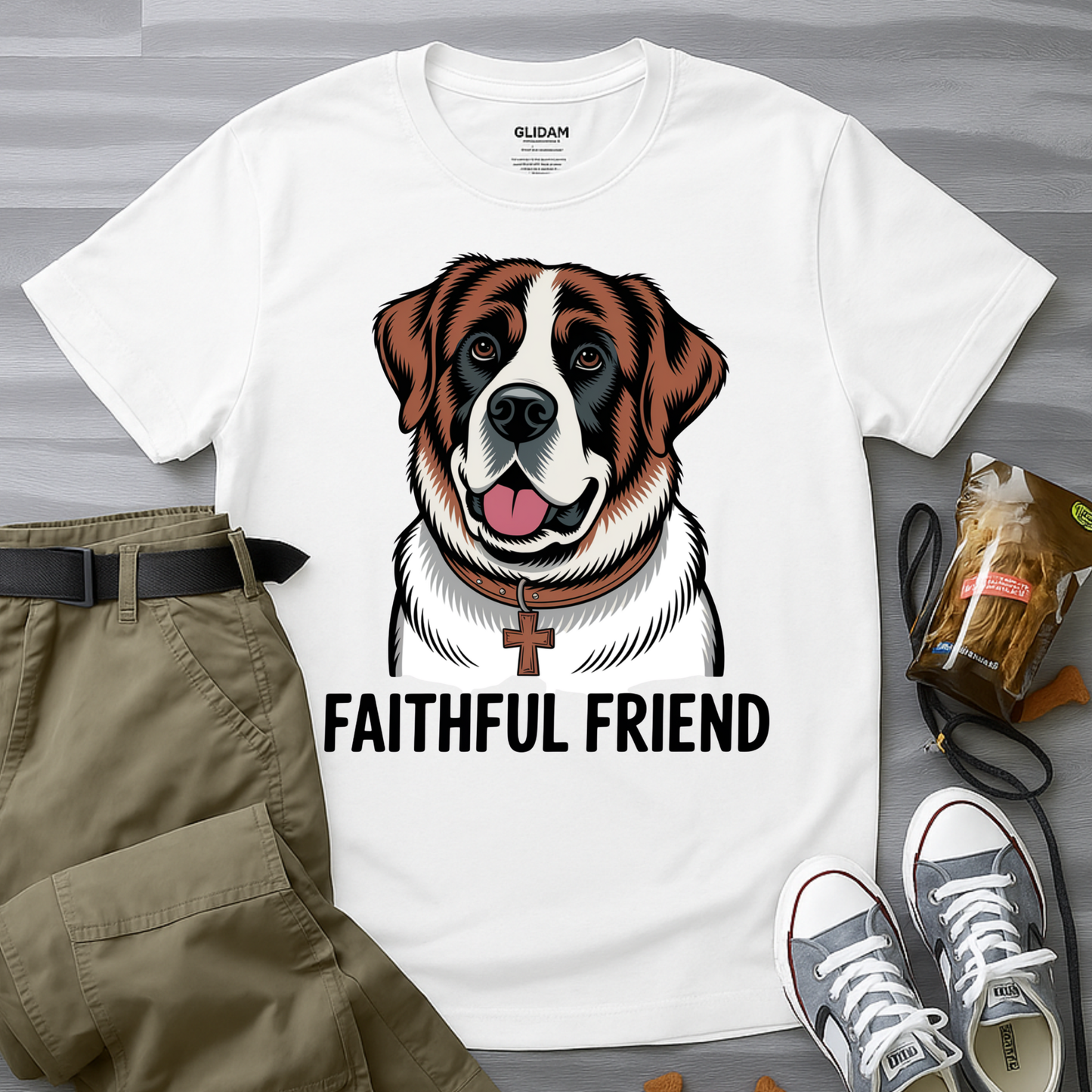 Saint Bernard Rescue Faith – 1950s Retro Dog T-Shirt