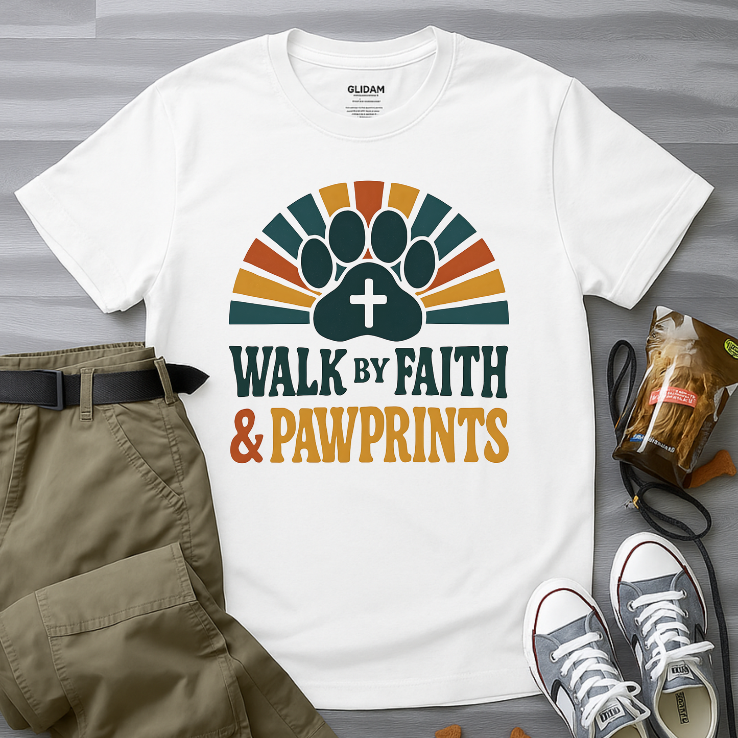 Walk By Faith & Pawprints T-Shirt