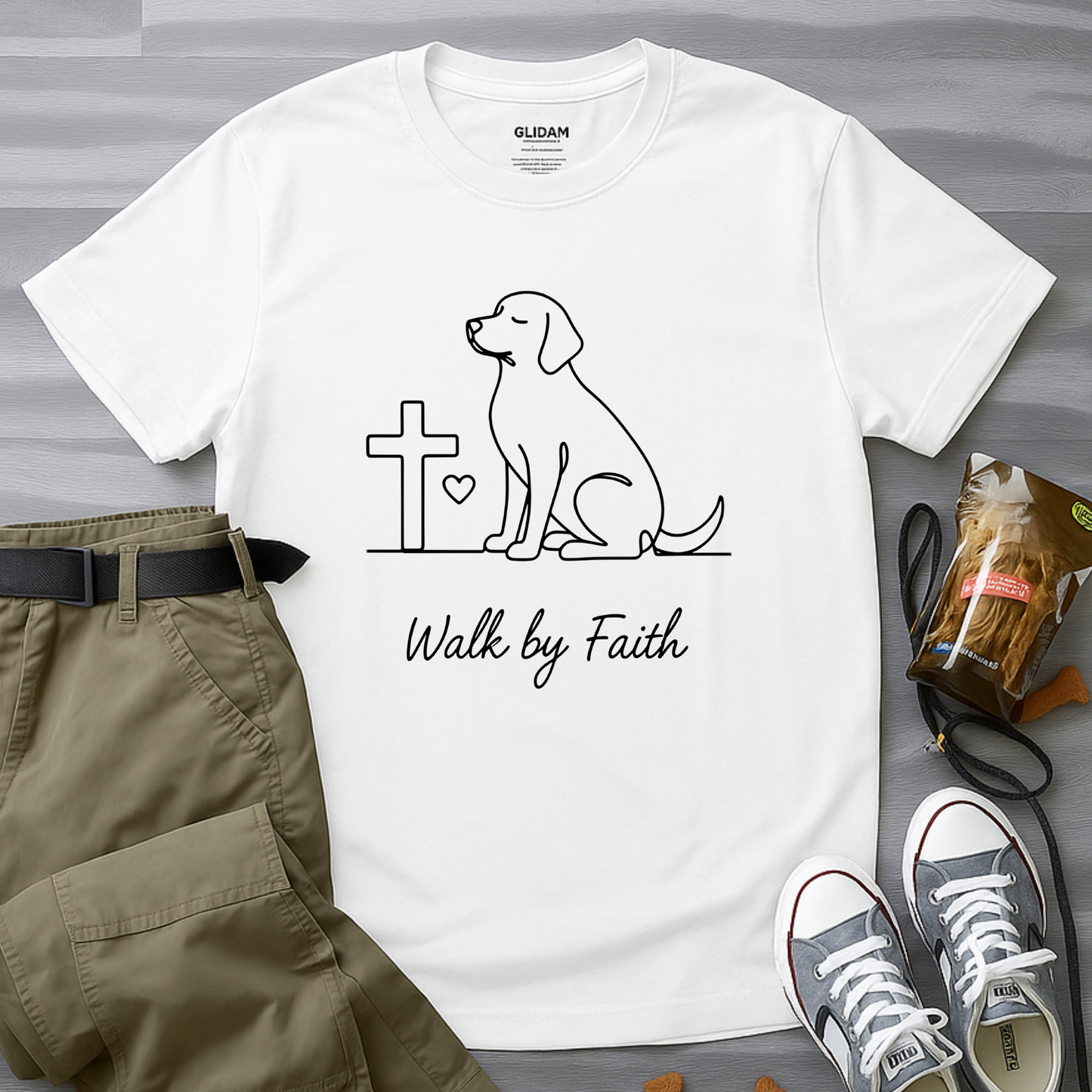 Walk By Faith Minimalist Dog T-Shirt