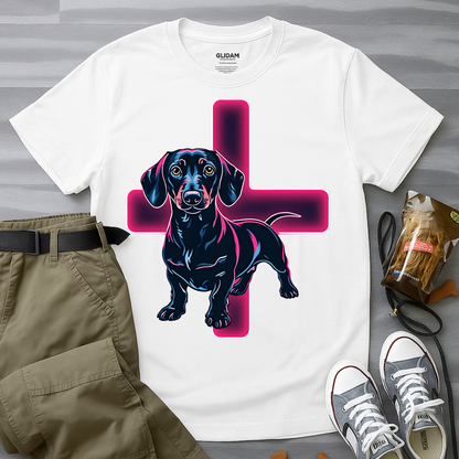 Neon Dachshund With CrossT-Shirt
