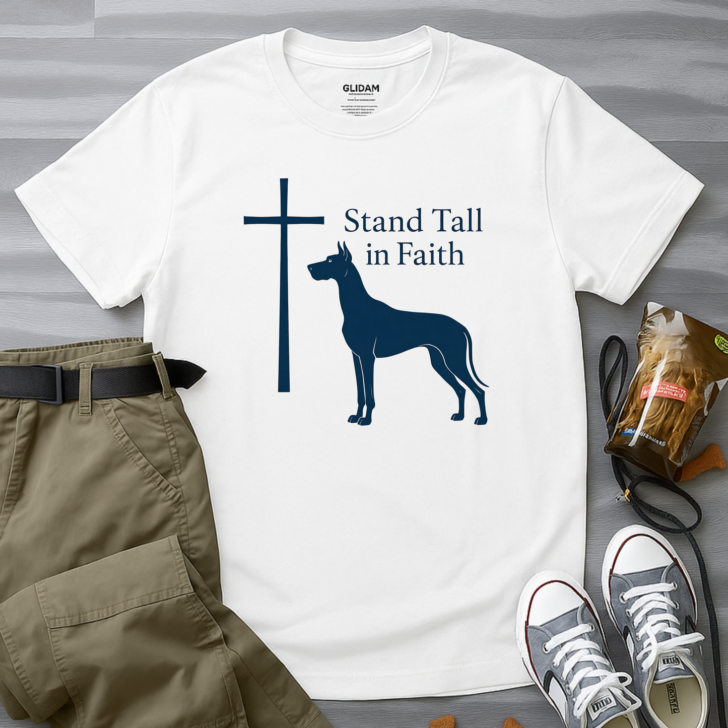 Stand Tall In Faith Great Dane T-Shirt
