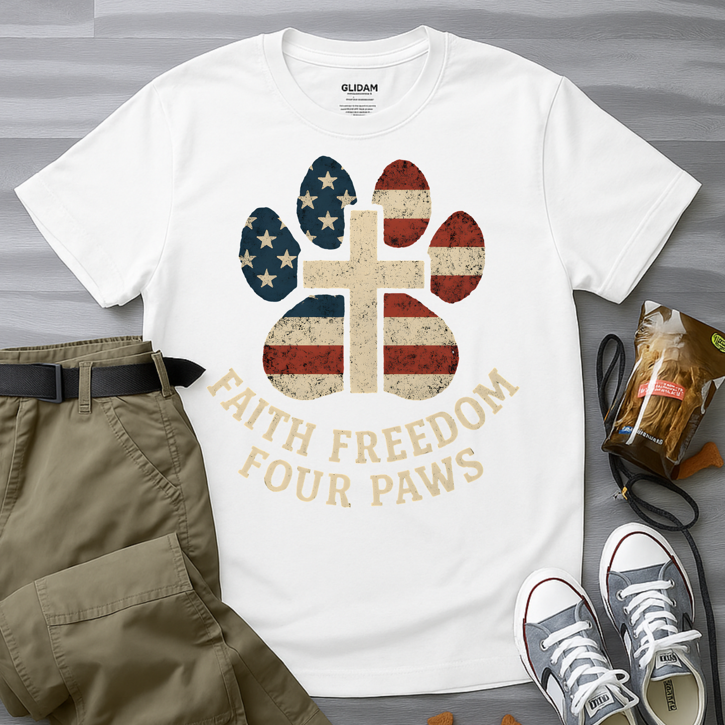 Faith Freedom And Four Paws T-Shirt